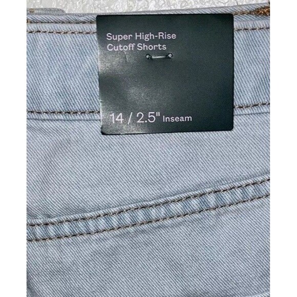 Wild Fable Jean Shorts Super High Rise Cutoff Button Fly Distressed size 14 - Picture 7 of 10